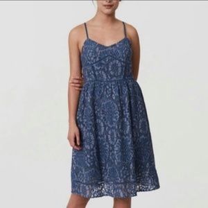 LOFT Blue lace sleeveless dress